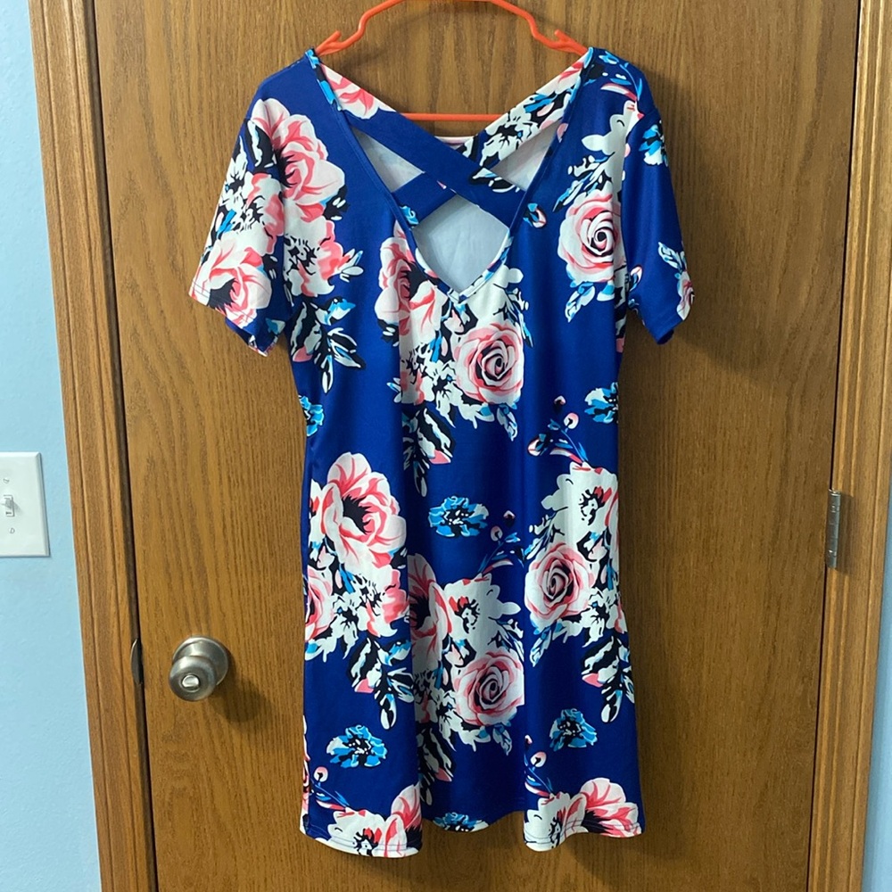 “5/$20” Feager flower print midi dress size XL extra large